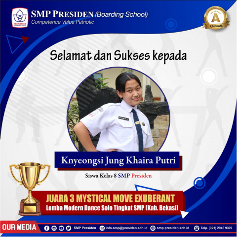 Juara 3 Modern Dance Solo Tingkat SMP (Kabupaten Bekasi)