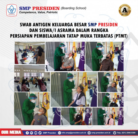 Swab Antigen Keluarga Besar SMP Presiden dalam Rangka Persiapan PTMT